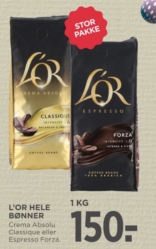 LOR Espresso Forza, Kaffebønner