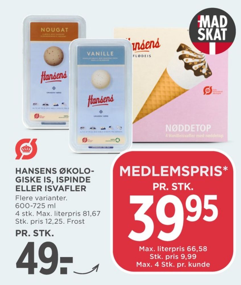 Hansens, Nøddetop isvafler