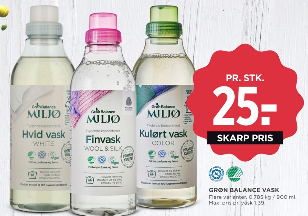 Grøn Balance, Vaskemiddel-flydende