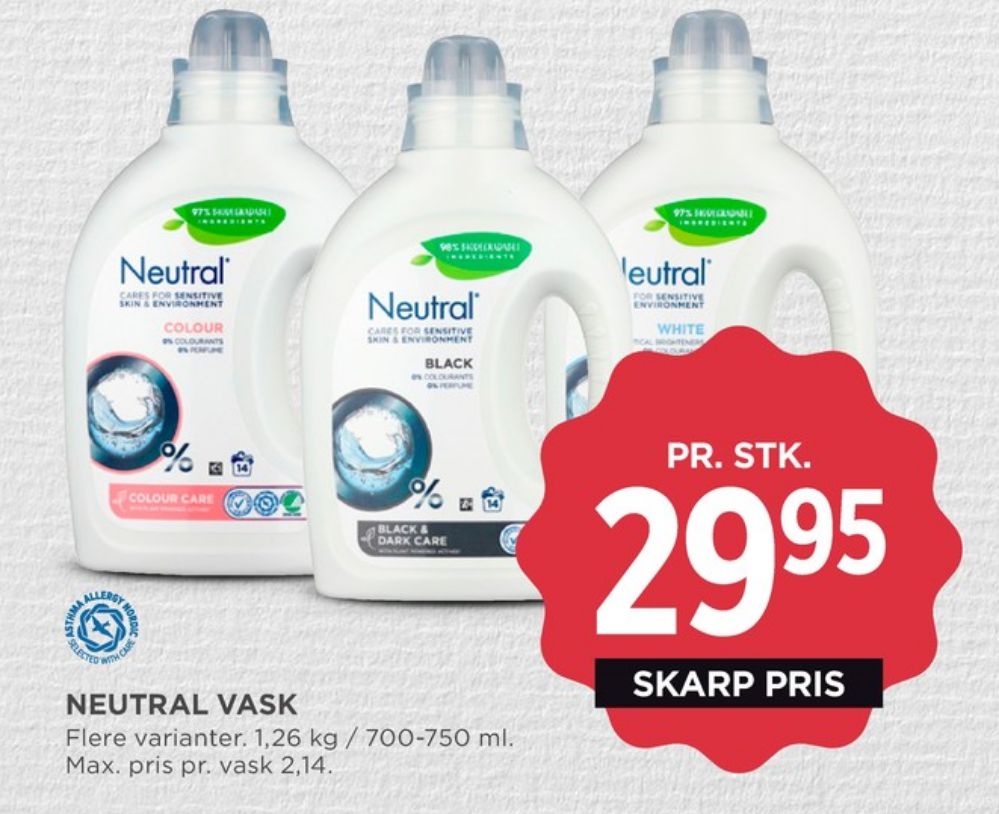 Neutral, Vaskepulver