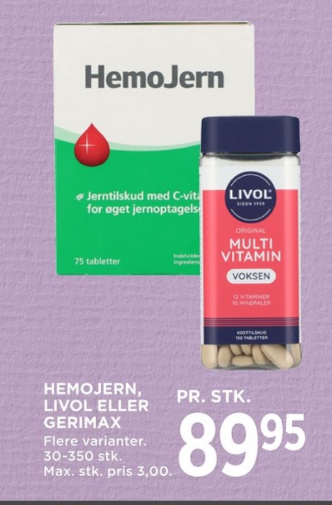 Livol Multi, Vitaminer