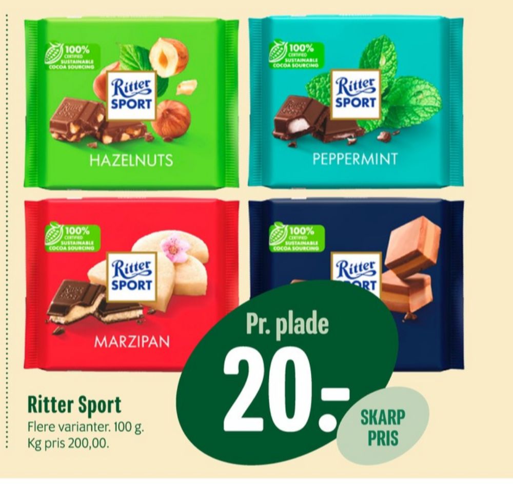 Ritter Sport, Chokoladeplade Peppermint
