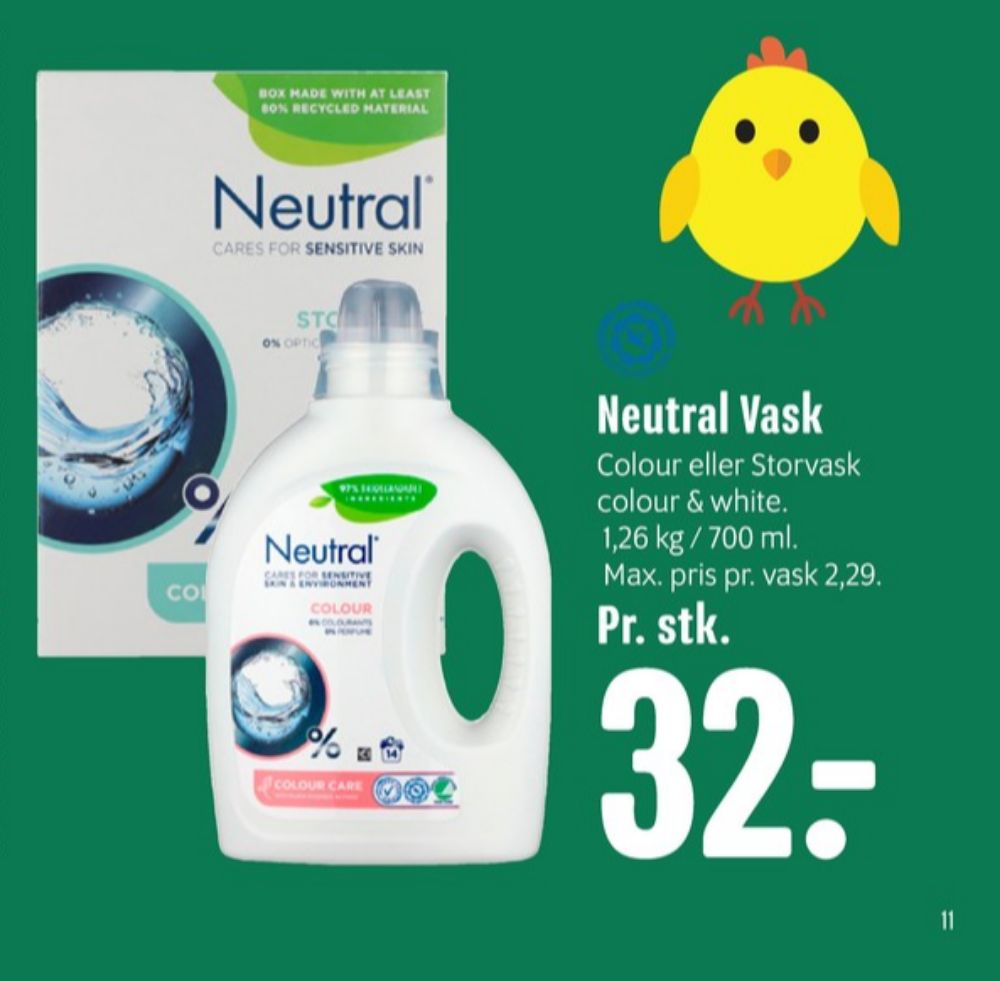 Neutral, Vaskepulver