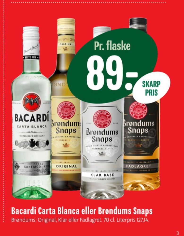 Brøndums  Klar, Snaps