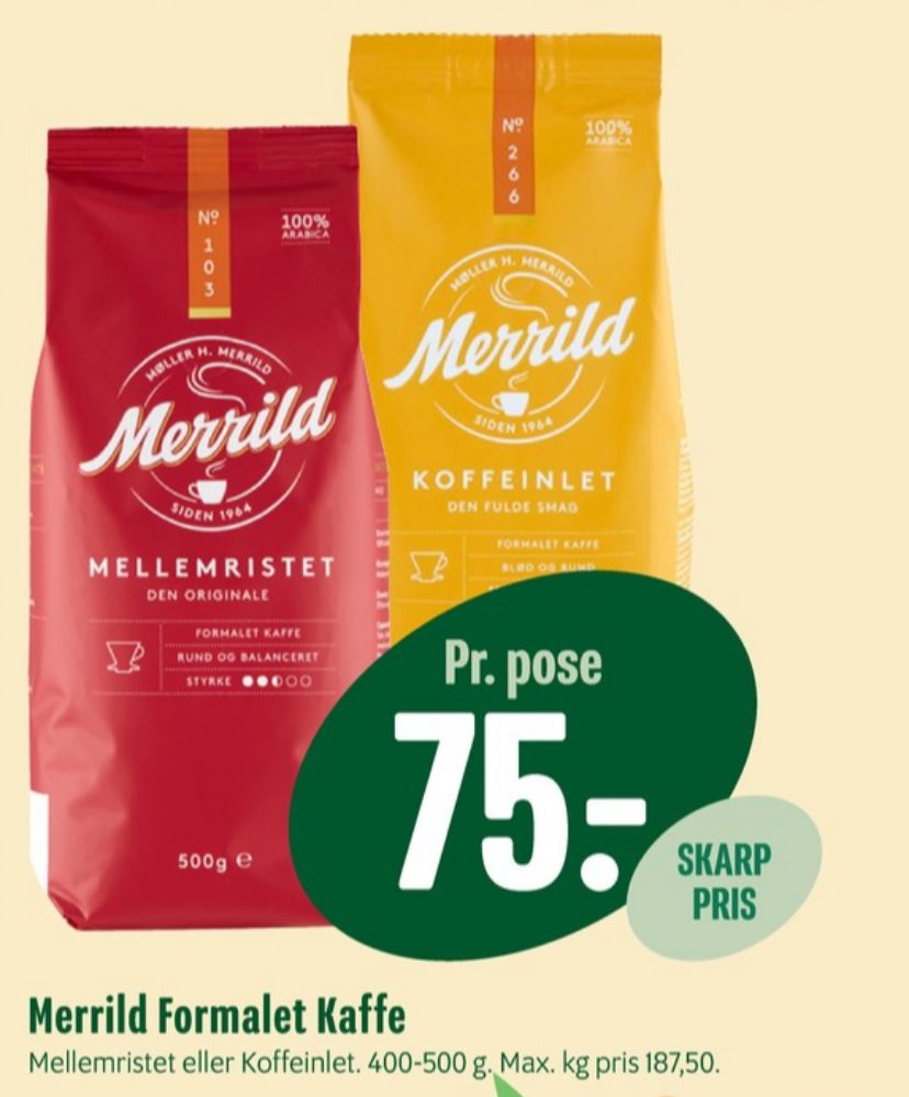 Merrild Mellemristet, Kaffe Formalet