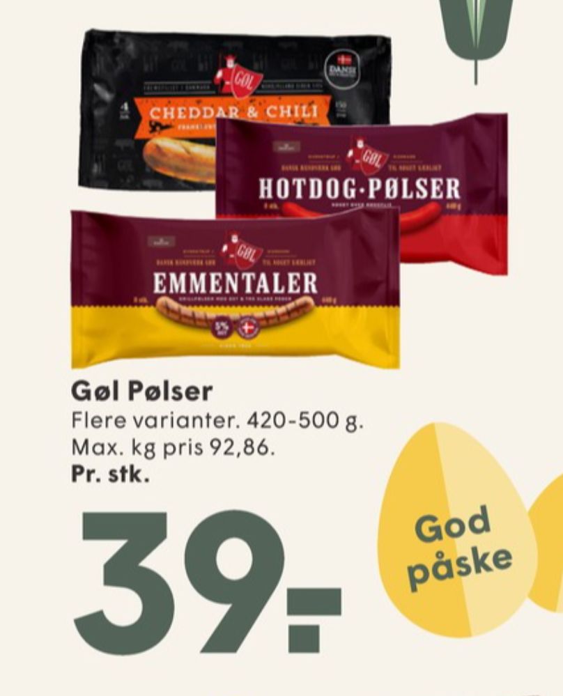 Gøl, Cheddar & Chili Pølser