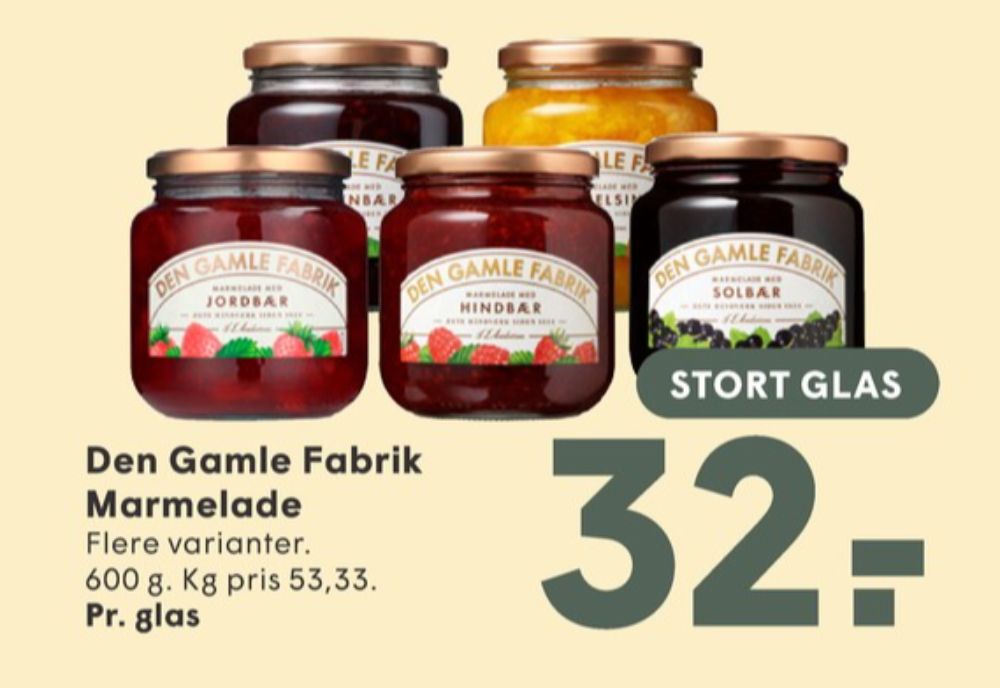 Den Gamle Fabrik, Hindbærmarmelade