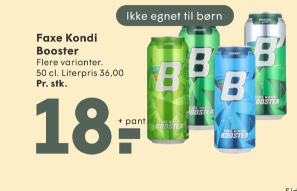 Faxe Kondi Booster Original Zero, Energidrik