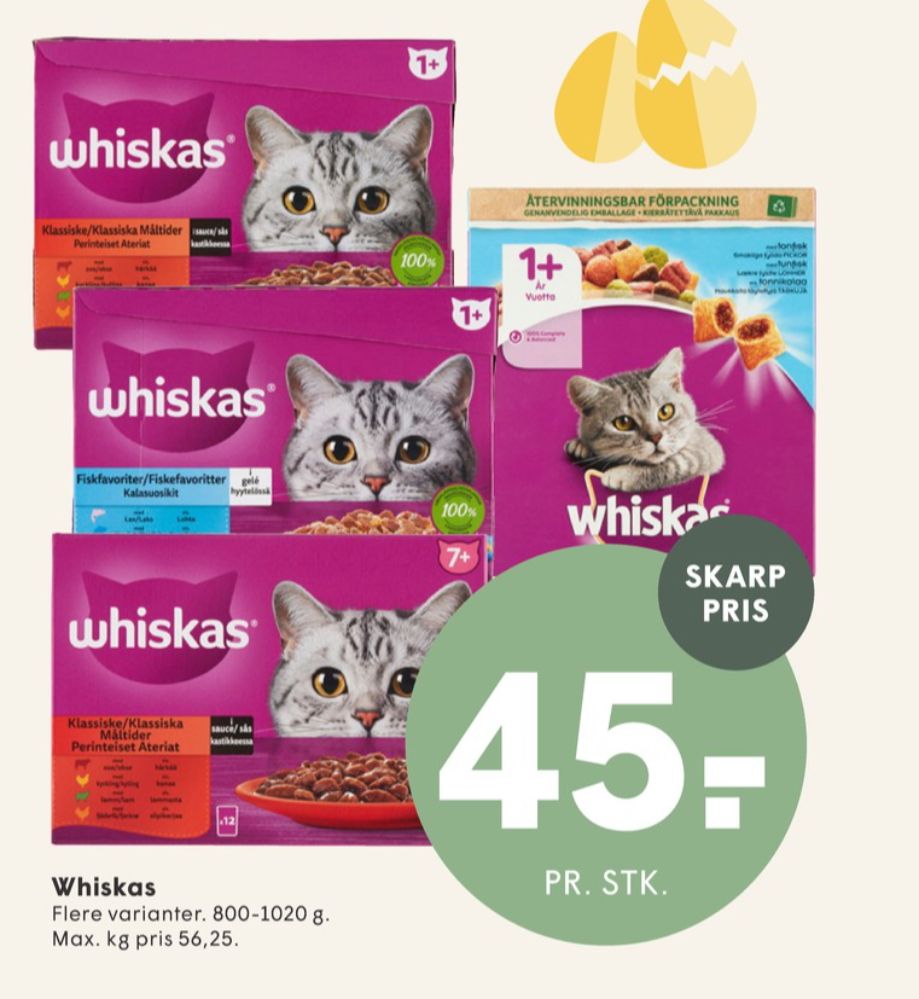 Whiskas, Kattefoder