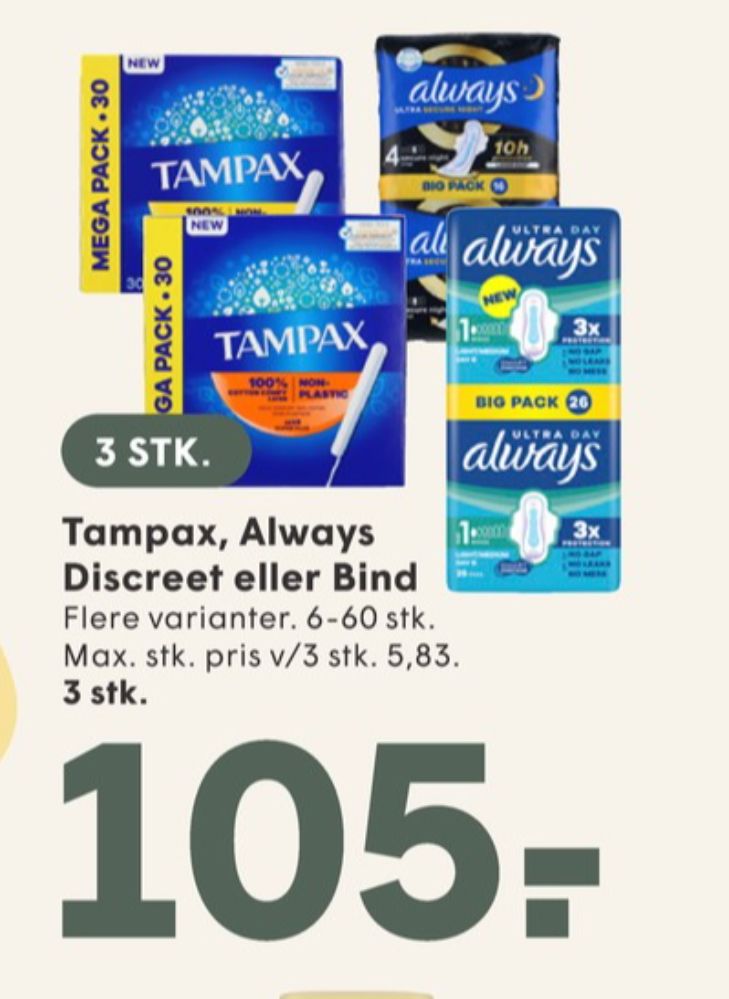 Tampax, Tamponer