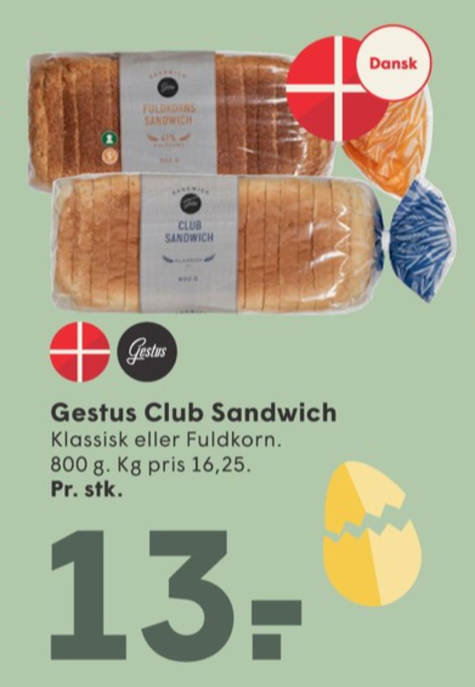 Gestus, Club Sandwichbrød