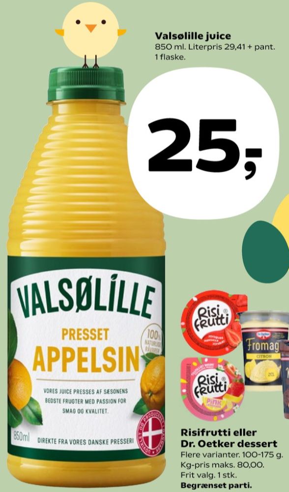 Valsølille, Appelsinjuice