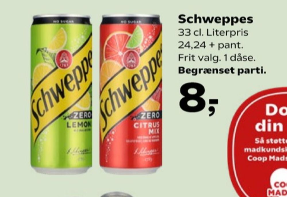Schweppes Zero Citrus Mix, Lemonsodavand