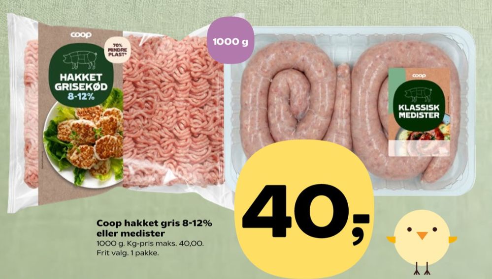 Coop, Hakket grisekød 8-12%
