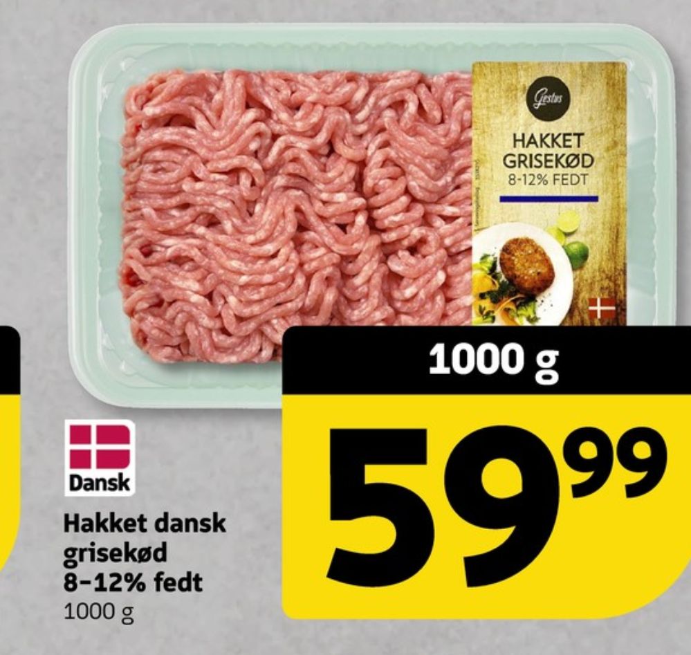Gestus, Hakket grisekød 8-12%