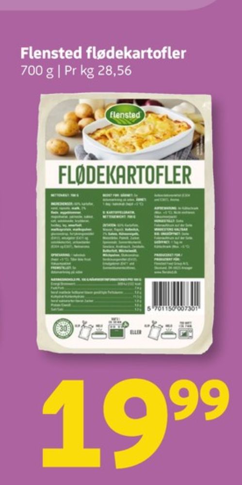 Flensted, Flødekartofler