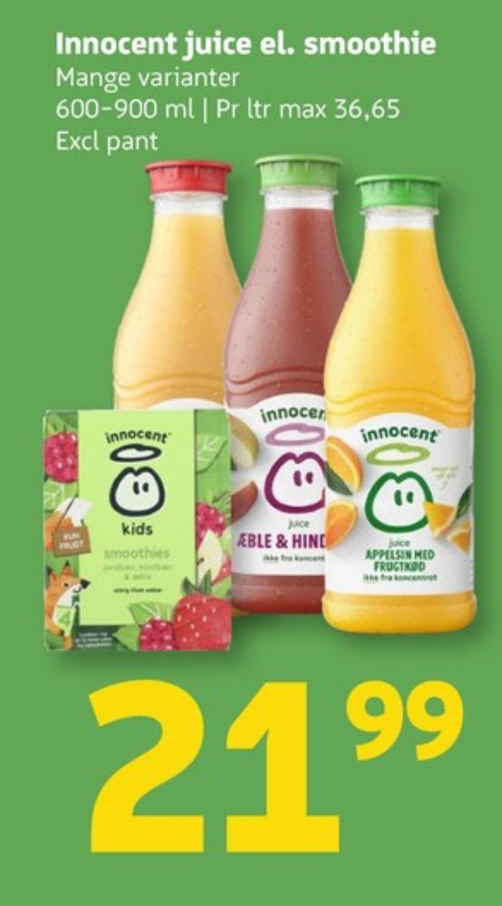 innocent, Æblejuice, Hindbær