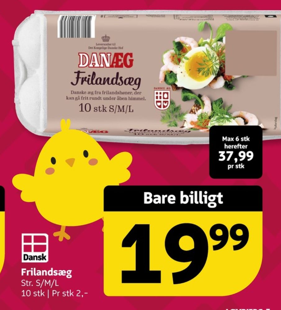 Danæg, Frilandsæg S/M/L