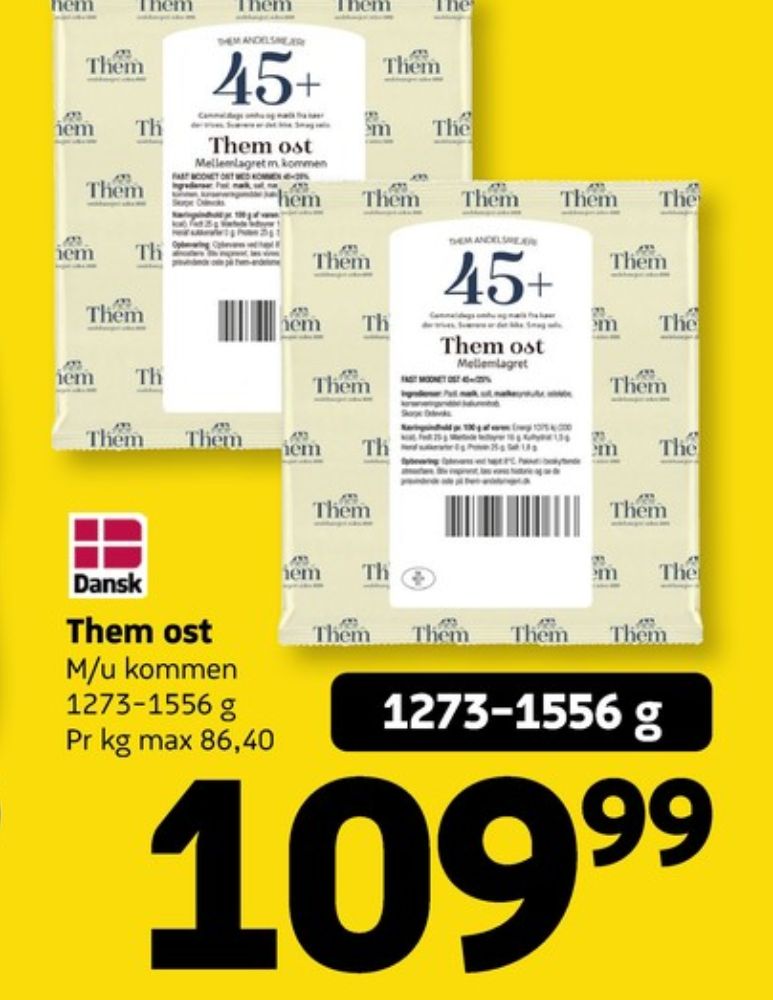 Them Ost, Skæreost Mellemlagret 45+