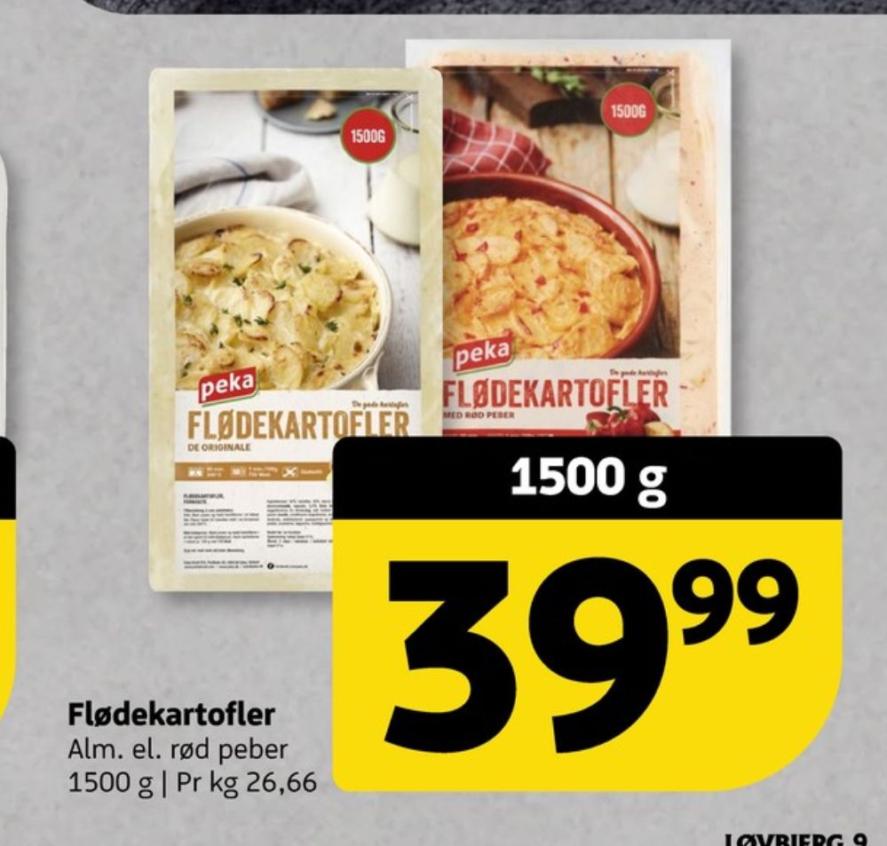 Peka, Flødekartofler