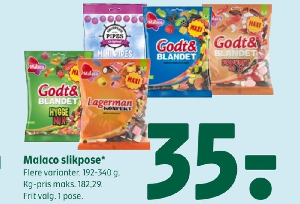 Malaco Godt & Blandet, Slikpose Favorit Mix