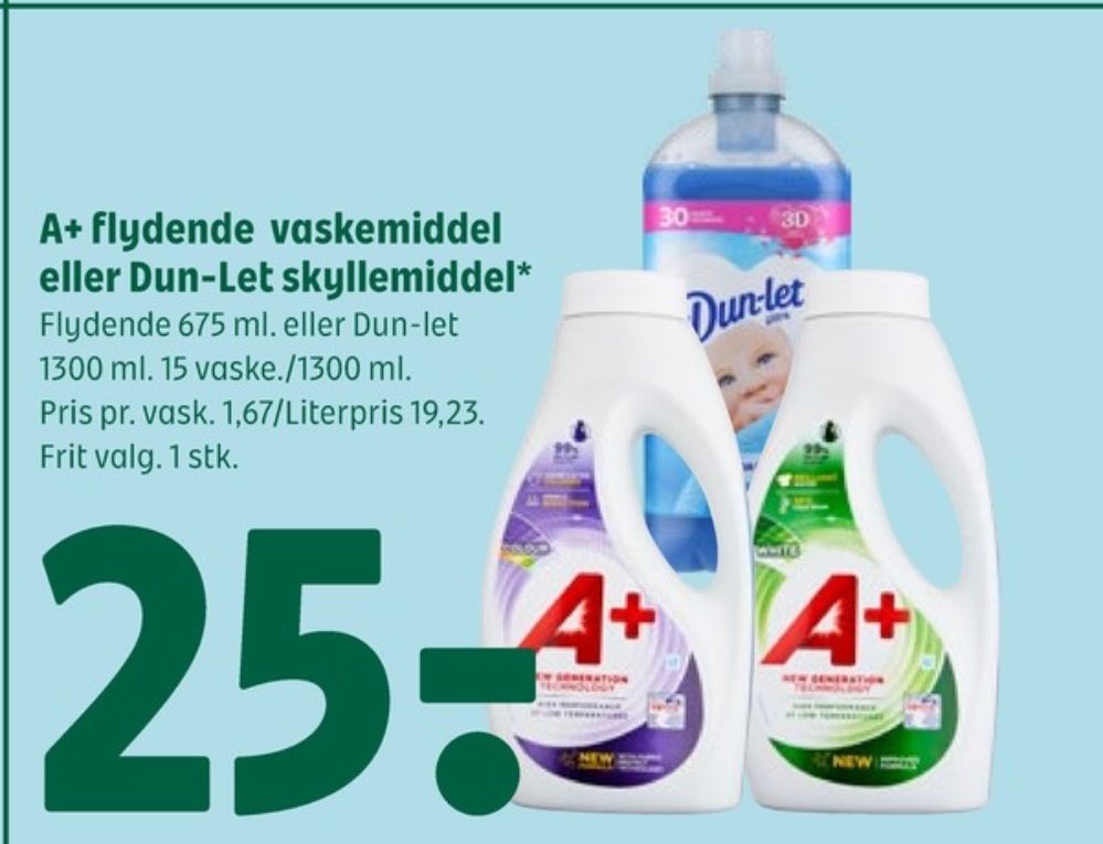 A+, Vaskemiddel-flydende