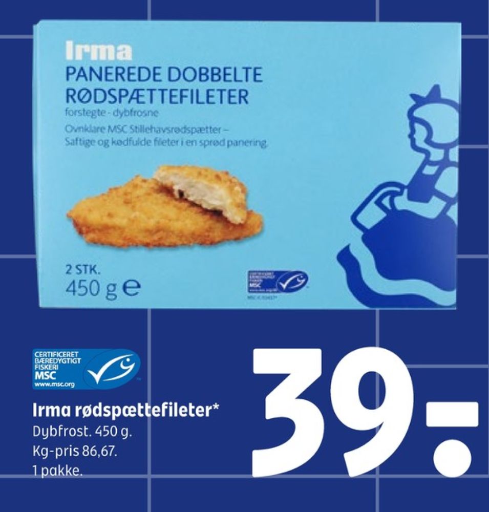 Irmas, Rødspættefileter