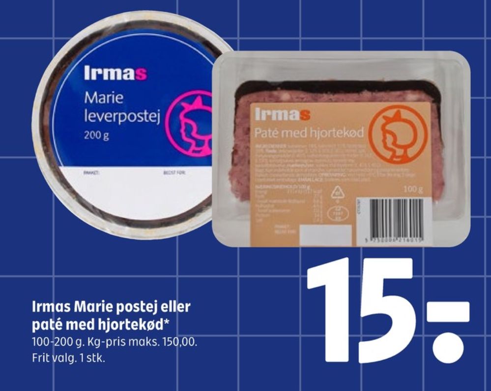 Irmas Marie, Leverpostej