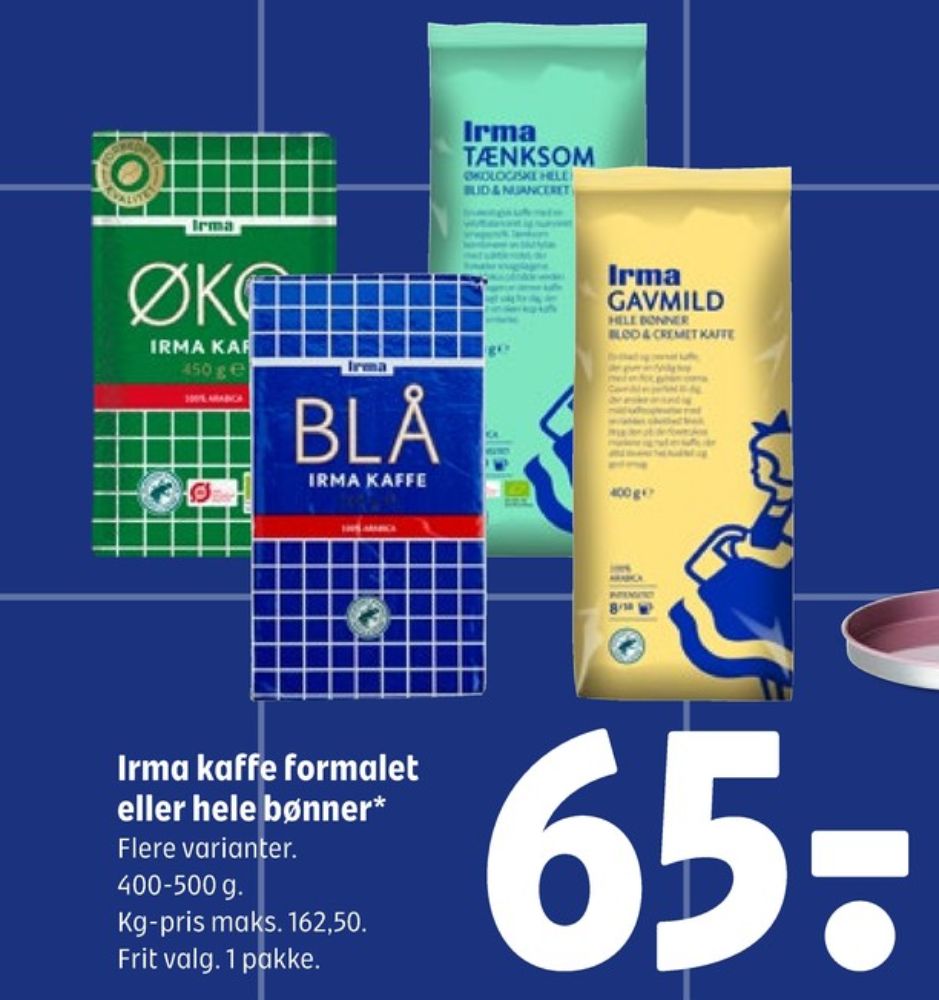 Irmas Blå, Kaffebønner