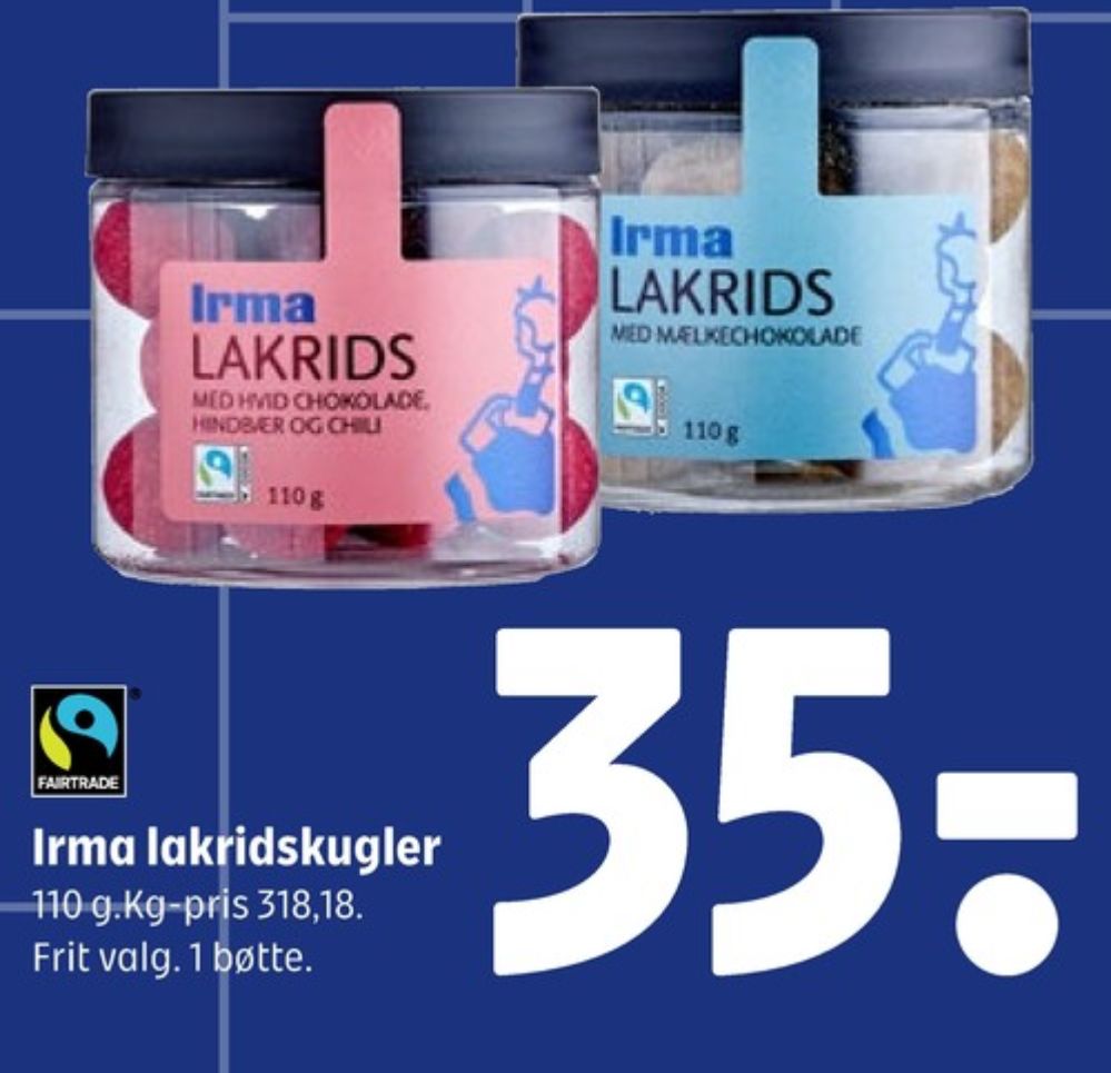 Irmas, Lakridskugler med hvid chokolade, hindbær & chili