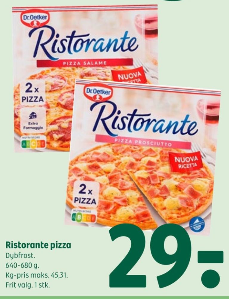 Ristorante, Pizza Prosciutto