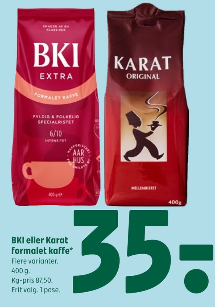 BKI Extra Specialristet, Kaffe Formalet