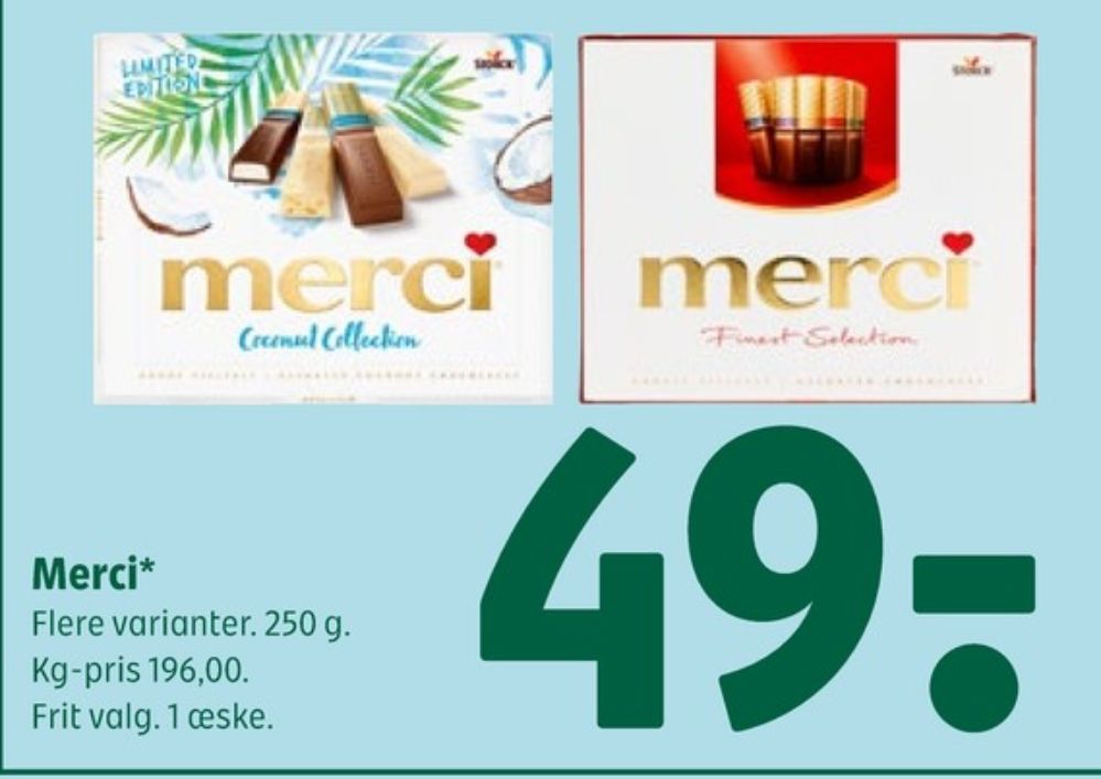 Merci Finest Selection, Dessertchokolade Coconut Collection Limited