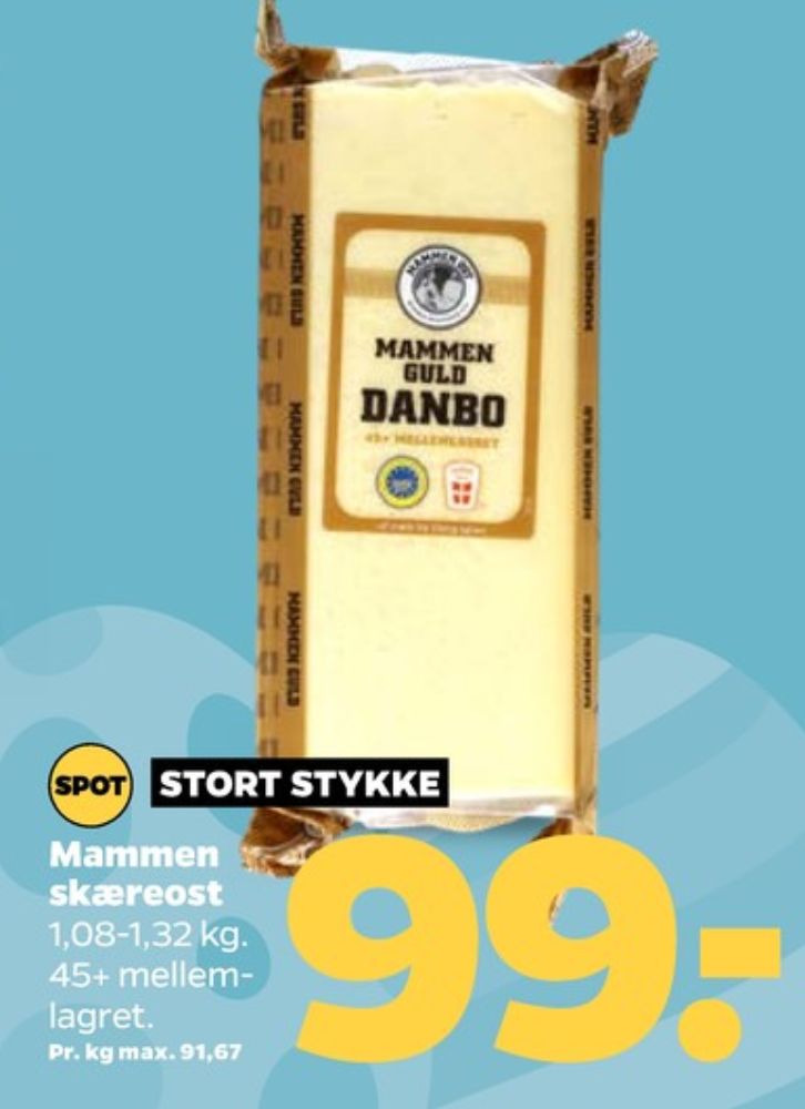 Mammen, Skæreost Danbo Guld Mellemlagret