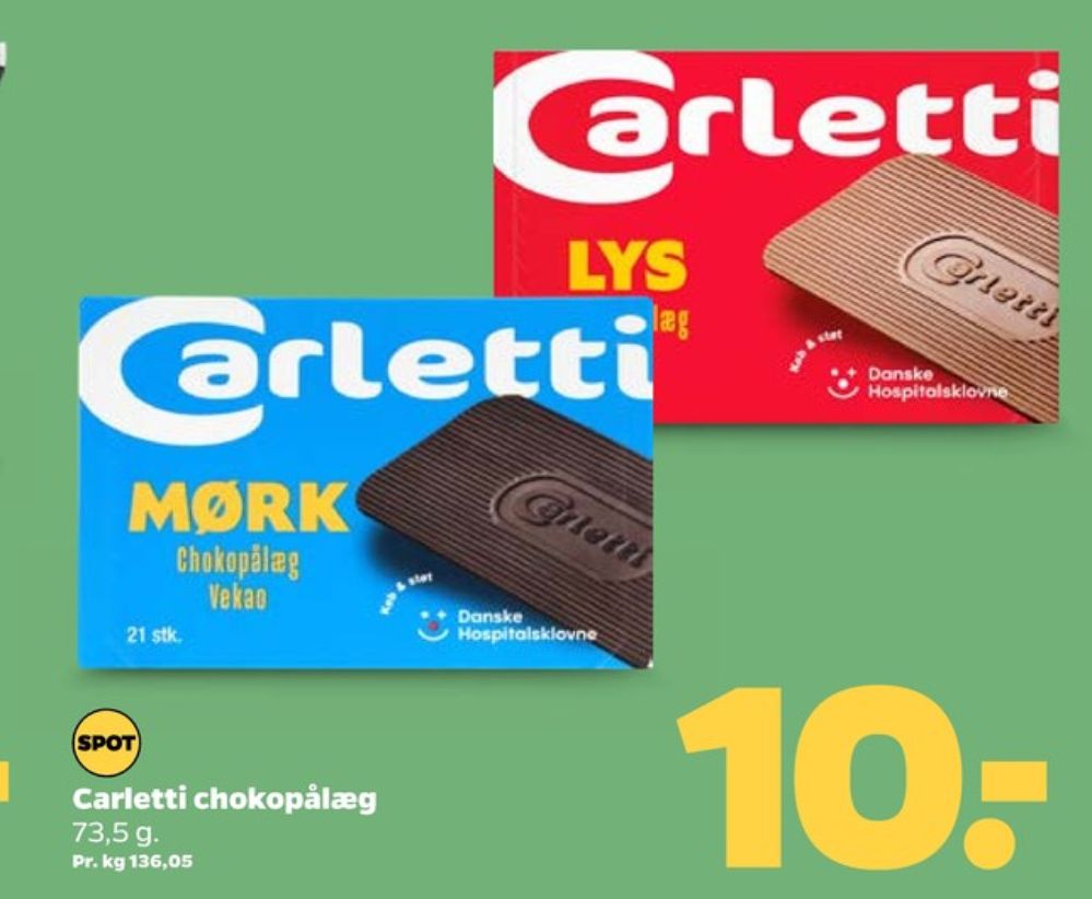 Carletti Den Mørke, Pålægschokolade Mørk