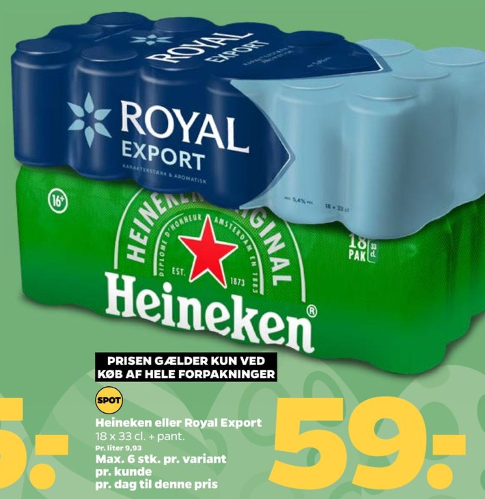 Heineken, Øl 18 pk.