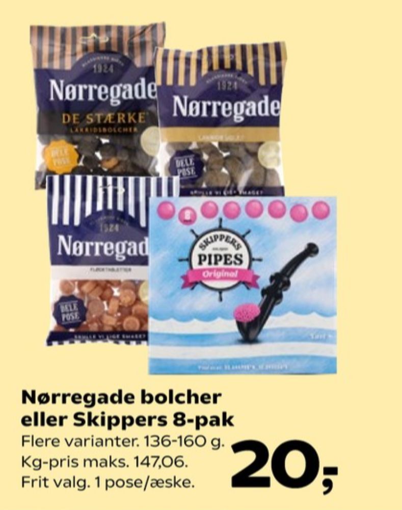 Nørregade De Stærke Lakridsbolsjer, Bolsjer