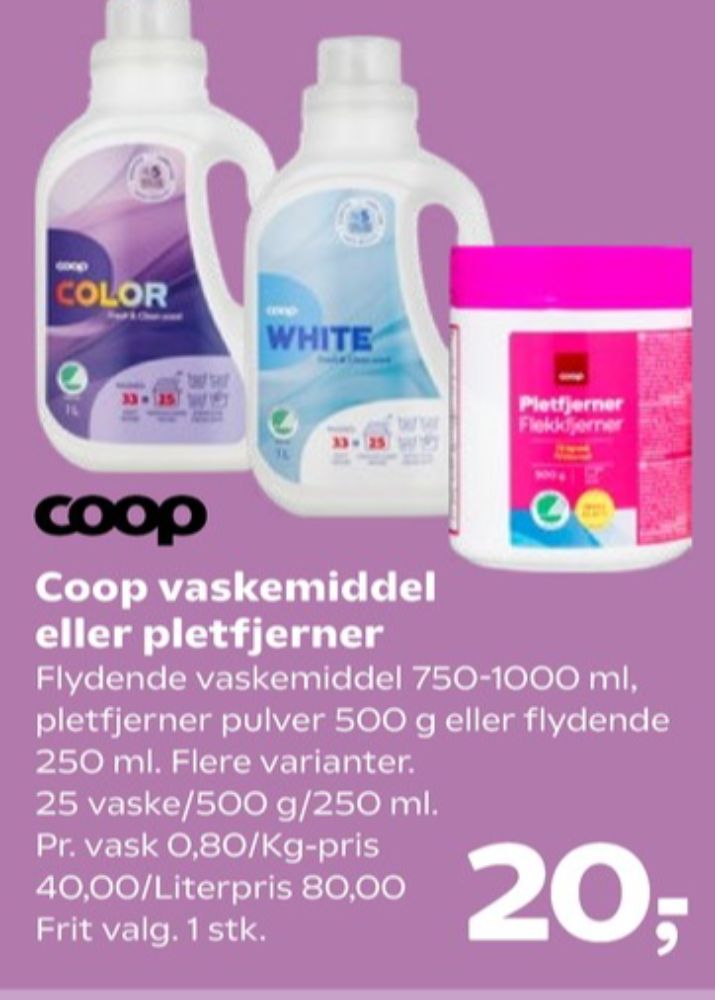 Coop, Vaskemiddel-flydende