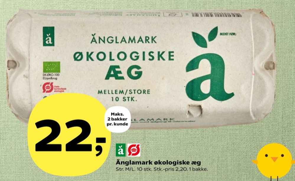 Änglamark, Økologiske æg M/L