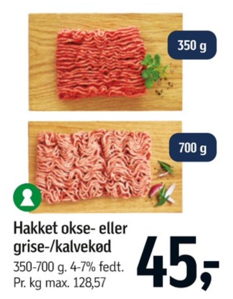 Hakket oksekød 4-7%