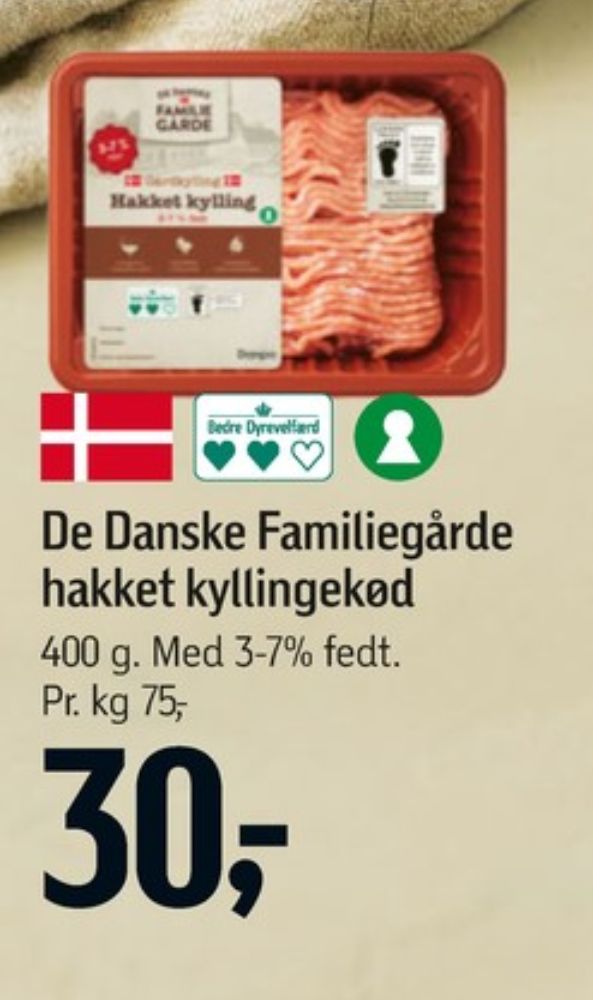 De Danske Familiegårde, Hakket kylling 3-7%