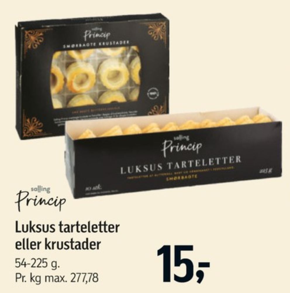 Salling Princip, Tarteletter
