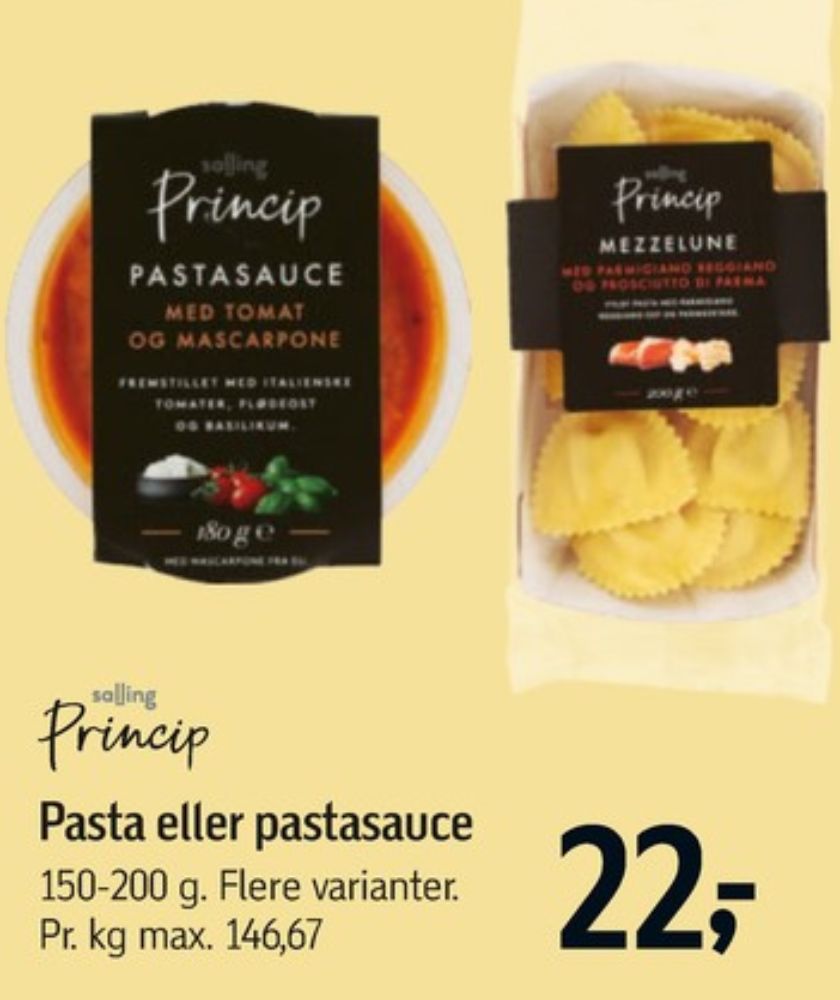 Salling Princip, Pastasauce med svampe og trøffel