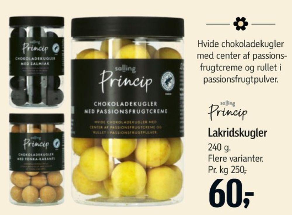 Salling Princip, Lakridskugler Salmiaklakrids