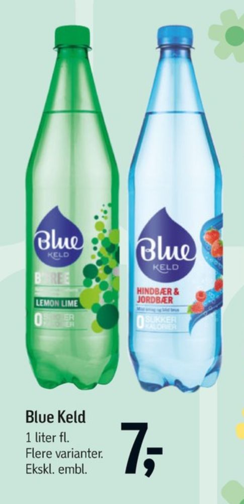 Blue Keld Hindbær & Jordbær, Mineralvand med brus, hindbær og jordbær