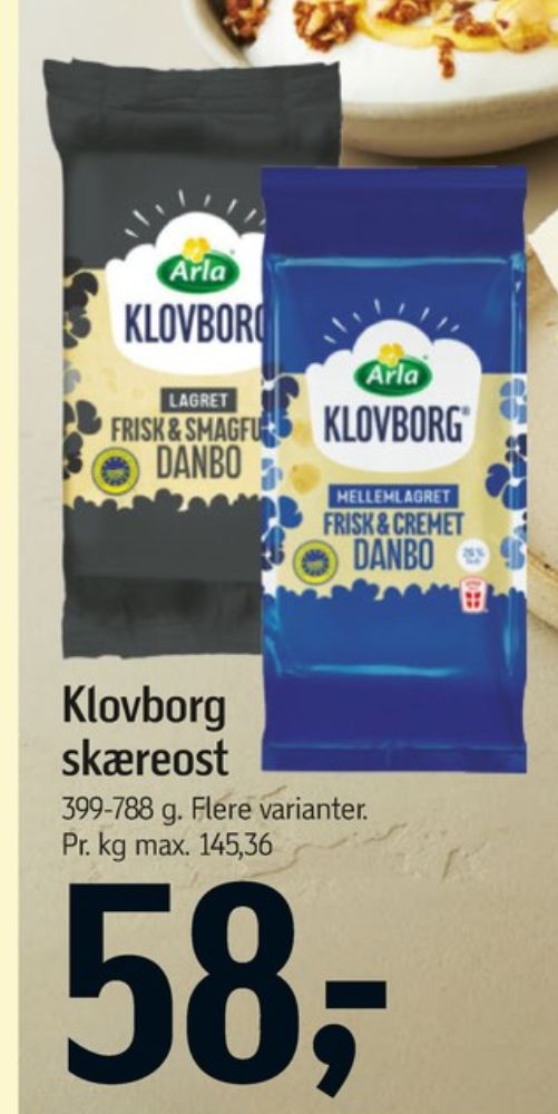 Klovborg, Skæreost Danbo Lagret