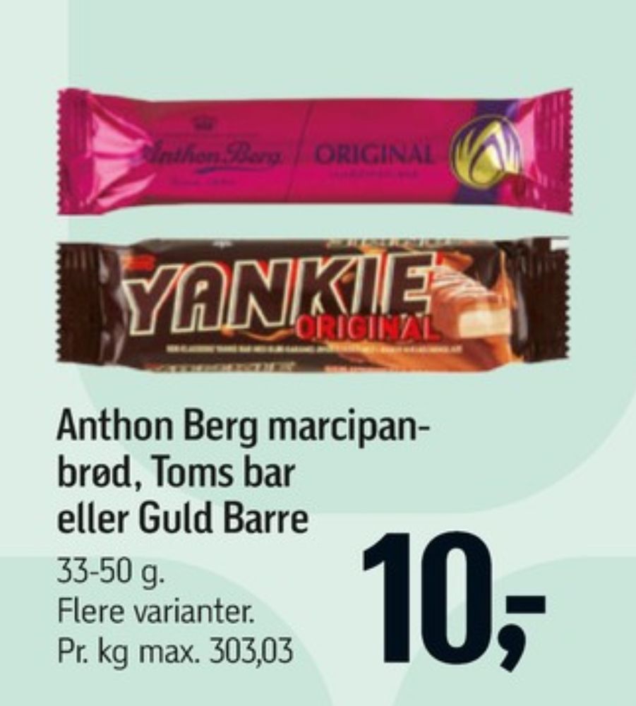 Toms Guldbarre, Chokoladebar