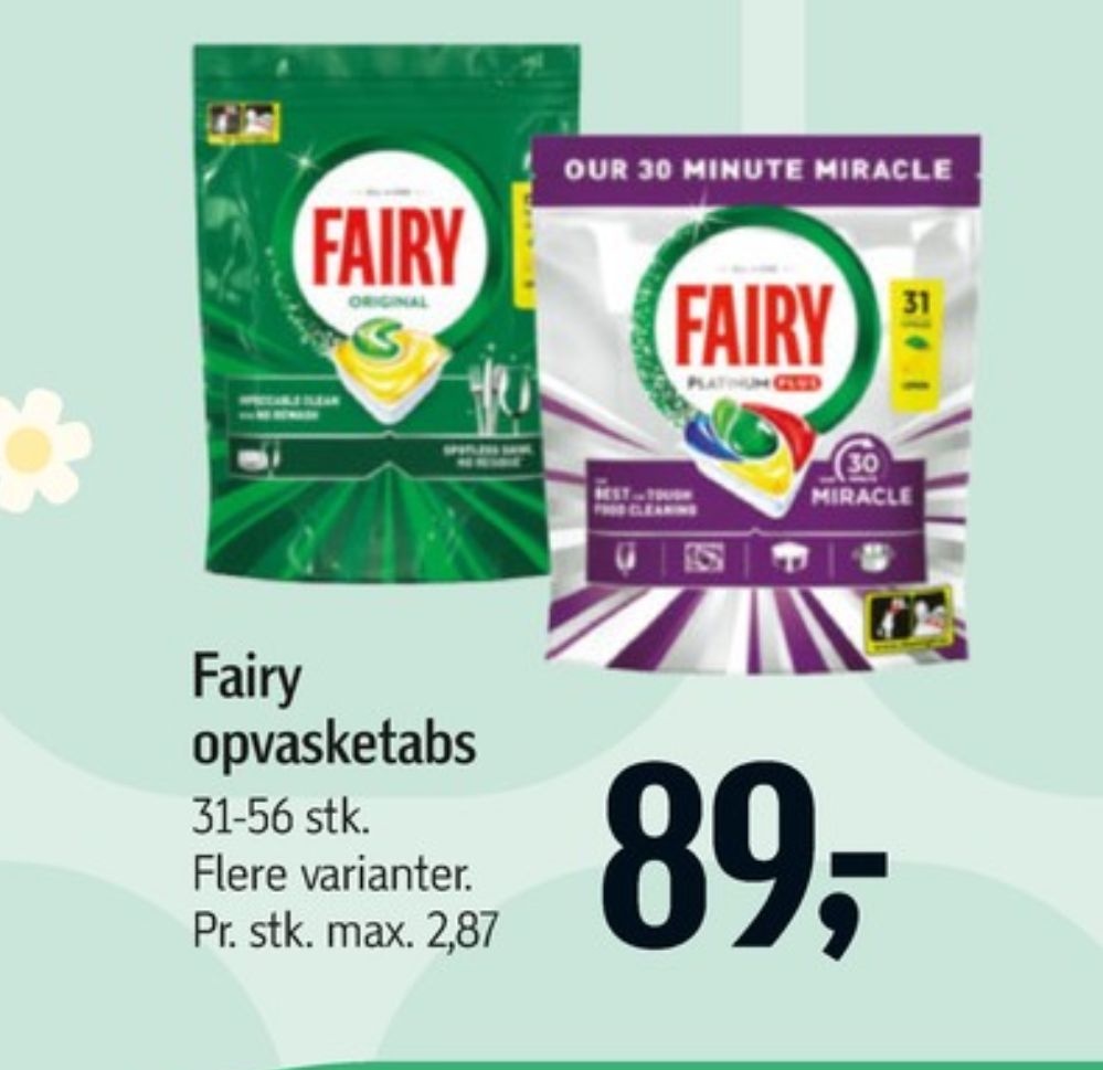 Fairy, Maskinopvask-tabs