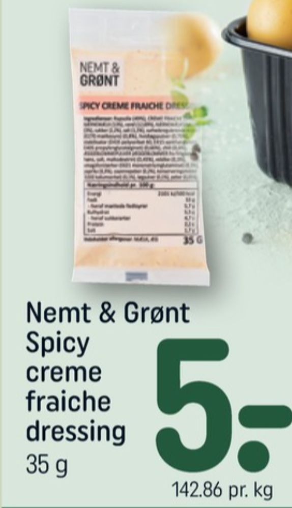 Nemt & Grønt, Spicy Creme Fraiche Dressing
