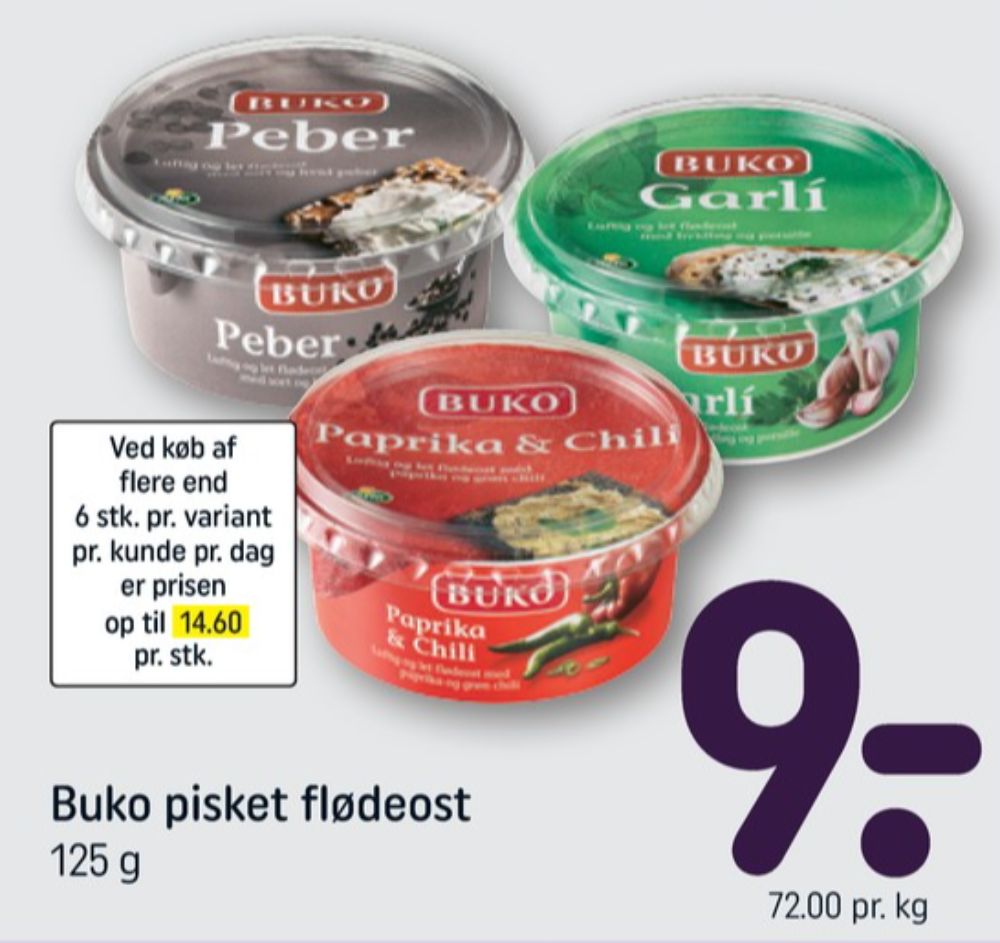 Buko, Flødeost Peber